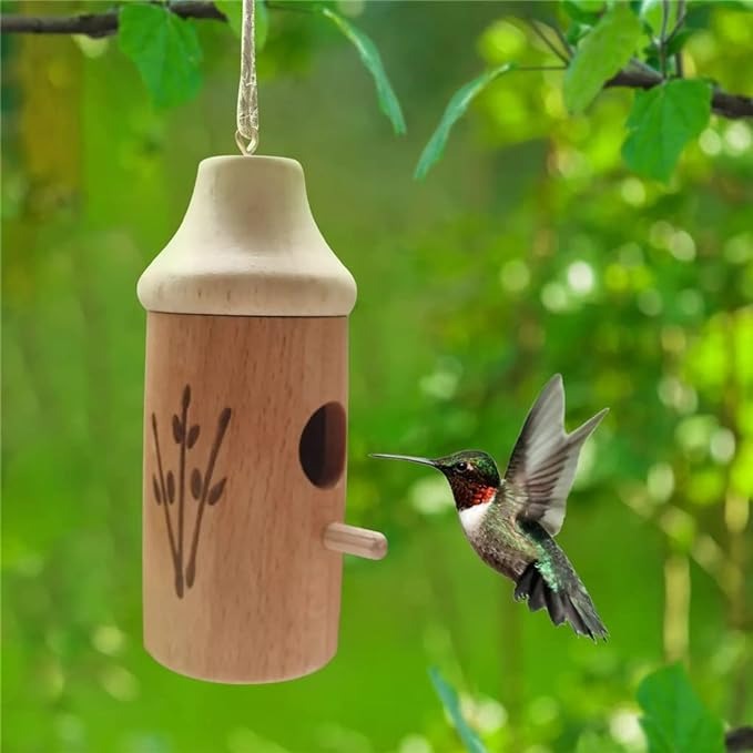 Olygee Wooden Hummingbird House
